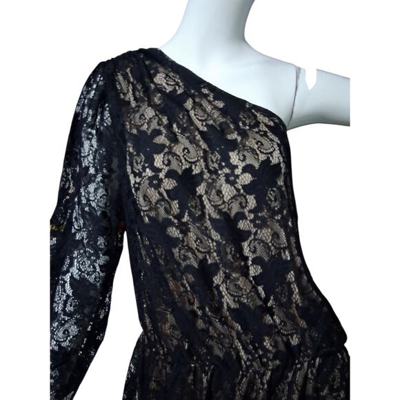 Women's Bisou Bisou Women's size XL Lace Whimsigoth Witchy One Shoulder Dress - Picture 7 of 12